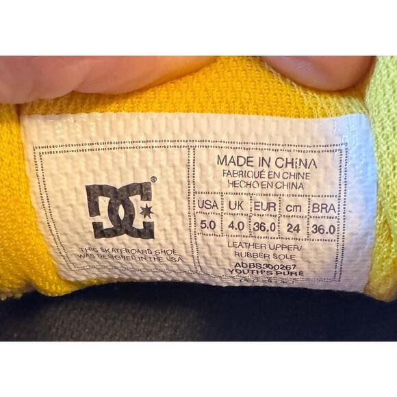 DC Youth's Pure Colorful Suede Sneakers Lace Up Skater Shoes Big Kids Size 5 - Picture 6 of 7